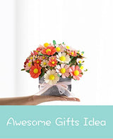 DIY Felt Flower Art Craft Kit,DIY Felt Daisy Bouquet Kit, Floral Gifts,Beginner Craft Kit,Arrange Pre-Cut Felt Flowers and Foliage BAZIMA ALICE