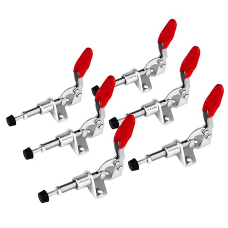 POWERTEC 6PK Toggle Clamp, 100lbs Holding Capacity, 301A Quick Release Push/Pull Clamp for Woodworking Jigs and Fixtures, Pocket Hole Jigs, Welding, POWERTEC