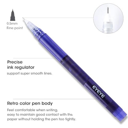 EYEYE 15 Pcs Rollerball Pens Ink Fine Tip Pens，Multicolored 15 Colors Quick Drying 0.5mm Extra Fine Point Liquid Ink RollerBall Pens Fine Point, - WoodArtSupply