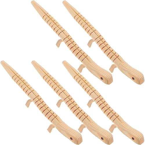 Toddmomy 5pcs Wooden Lizard,Unfinished Wooden Wiggly Lizard Jointed Flexible Wooden Lizard for Arts and Crafts Halloween Party Decoration Toddmomy