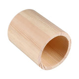 KALLORY 4 Pcs Wood Pencil Cup Makeup Brush Organizer Wood Pencil Stand Pencil Pot Holder Unfinished Wood Pen Holder Square Pen Cup Desk Pen Holder KALLORY