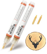SUIUBUY Wood Burning Pen Tool - 2 PCS Scorch Pen Marker for Crafting & Stencil Wood Burning, Chemical Wood Burner Set with Oblique Tip and Bullet SUIUBUY