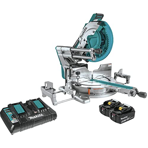 Makita XSL07PT 18V x2 LXT Lithium-Ion (36V) Brushless Cordless 12" Dual-Bevel Sliding Compound Miter Saw with Laser Kit (5.0Ah) - WoodArtSupply