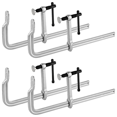 MAXPOWER Deep Throat F Clamp 15-5/8" x 5-5/8", Heavy Duty Bar Clamp for Welding, Pack of 4 MAXPOWER
