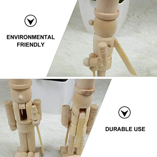 BESPORTBLE Unfinished Nutcracker: 3Pcs Christmas Wooden Nutcracker Soldier 4.7 Inch Christmas DIY Nutcracker Figures (Random Pattern) BESPORTBLE
