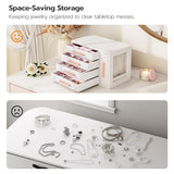 HOOBRO Jewelry Box for Women, Wooden Jewelry Organizer with Transparent Window, 4-Layer Jewelry Organizer Box, Jewelry Holder Organizer for Earrings, HOOBRO