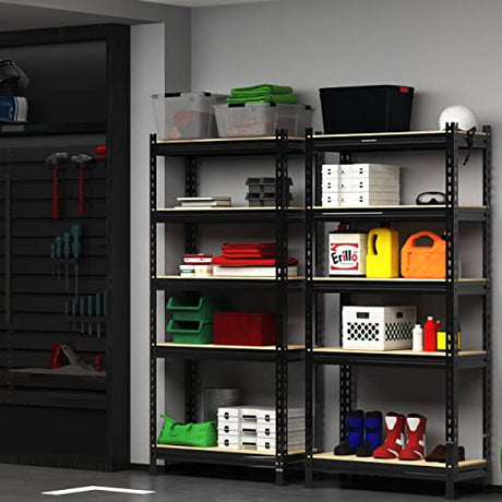 PrimeZone Storage Shelves 2 Pack 5 Tier Adjustable Garage Storage Shelving, Heavy Duty Metal Storage Utility Rack Shelf Unit for Warehouse Pantry PrimeZone