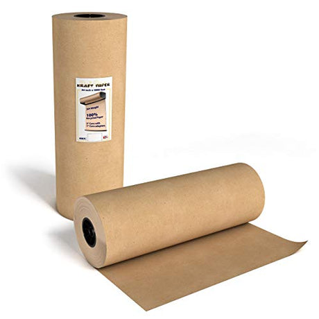 Brown Kraft Paper Roll - 24 Inch X 1200 Feet - for Gift Wrapping, Crafts, Packing, Void Filling - Made in The USA Kenco