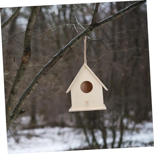 SEWOART 3 Pcs Bird Houses for Outside Kit Kids Kits Bird Boxes Garden Outdoor Birds Accessories Mini Birdhouse Birds Hut Bed Unpainted Birdhouse DIY