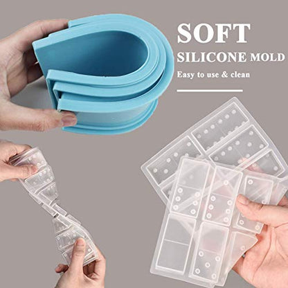 Domino Box Silicone Mold and Domino Molds Set for Resin Casting, Domino Storage Box Resin Mold for DIY Epoxy Crafts Making Tool - WoodArtSupply