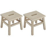 eHemco Solid Hardwood Step Stool, 12.25 Inches, Unfinished, Set of 2 eHemco