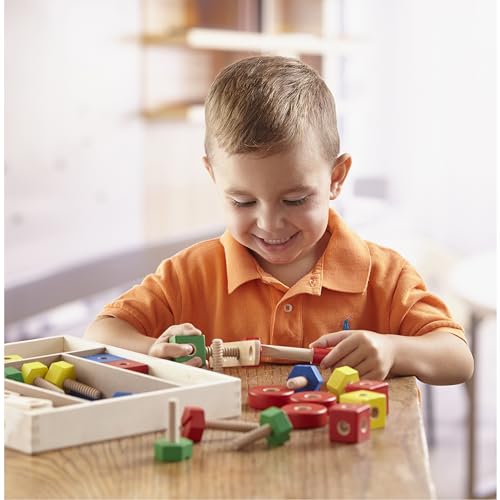 Melissa & Doug Wooden Construction Building Set in a Box (48 pcs) Melissa & Doug