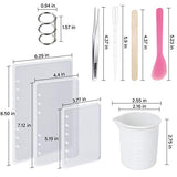 WILLBOND 26pcs Resin Notebook Mold Kits,Notebook Cover Silicone Molds for A5 A6 A7,Silicone Resin Molds for Notebook Epoxy Resin DIY,with Book WILLBOND