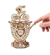 UGEARS Automaton Cyclist 3D Puzzle - Self-Assembly 3D Wooden Puzzles Idea Classic Tour De France Cup Bicycle Wood Model Kit - Creative 3D Puzzles for UGEARS