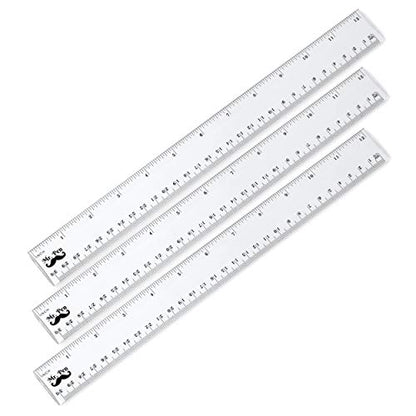 Mr. Pen- Ruler, Rulers 12 inch, Pack of 3, Clear Ruler, Plastic Ruler, Drafting Tools, Rulers for Kids, Measuring Tools, Ruler Set, Ruler inches and - WoodArtSupply