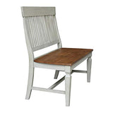 IC International Concepts Vista Slatback Bench, 42.1 in W x 22.6 in L x 39.4 in H, Distressed Hickory/Stone IC International Concepts