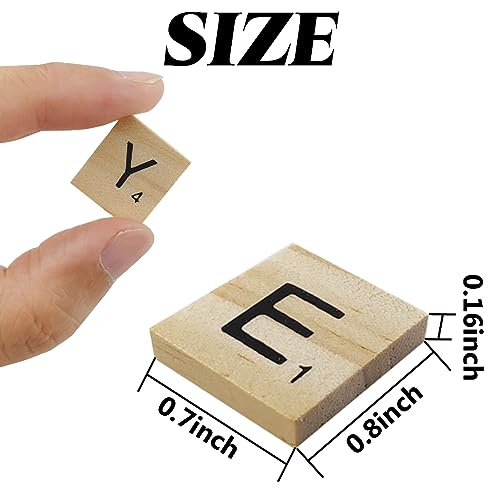 GXXMEI 1000PCS Scrabble Tiles, Wooden Letter Tiles, A-Z Capital Letters for Crafts, Spelling,Scrabble Crossword Game - WoodArtSupply