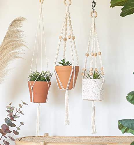 Macrame Kit - Makes 3 Macrame Plant Hangers with Easy To Follow Instructions for Adult Beginners - Includes 109 Yards 3mm Cotton Macrame Cord, - WoodArtSupply