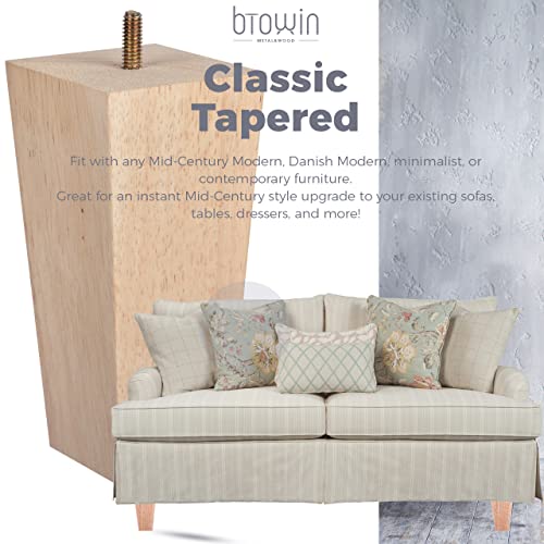4 inch Solid Wood Furniture Legs, Btowin 4Pcs Mid Century Modern 4inch (10cm) BN1207112 04 10/z18 0