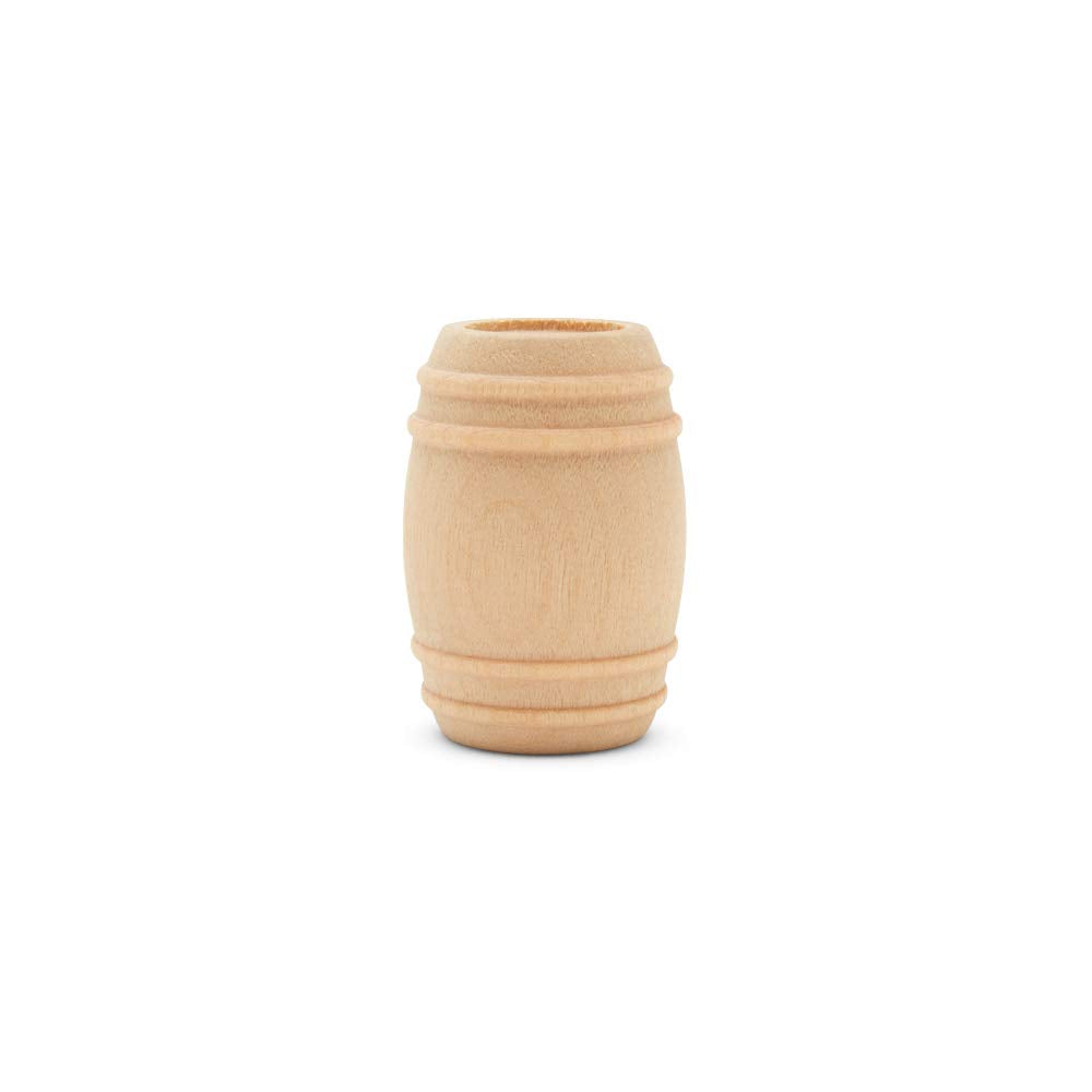 Wooden Pickle Barrel 1-5/8 Inch, Pack of 10, Small Unfinished Cargo Drums, Perfect for Miniatures, Scale Models, Mini Train Making or Woodworking - WoodArtSupply