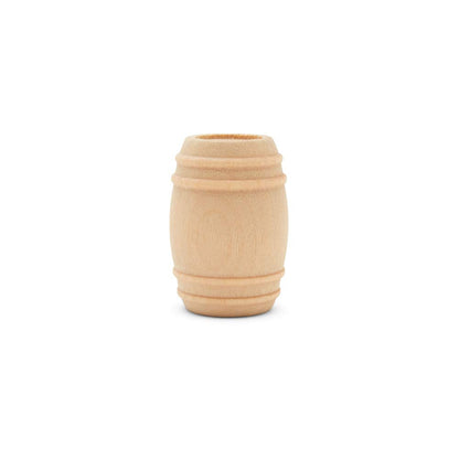 Wooden Pickle Barrel 1-5/8 Inch, Pack of 10, Small Unfinished Cargo Drums, Perfect for Miniatures, Scale Models, Mini Train Making or Woodworking - WoodArtSupply