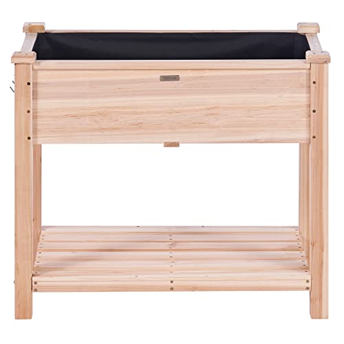 VEVOR Raised Garden Bed 34x18x30in with Sturdy Legs, High End Natural Fir Wood Planter Box Elevated Planting Stand for Backyard/Garden/Patio/Balcony VEVOR