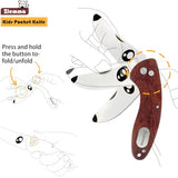 ZLemma Kids Pocket Knife with Sheath Set - Stainless Steel Children’s Folding Pocket Knife with Safety Rounded Tip ZLemma