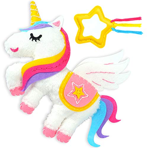 C.S. Kids SA13 Magic World DIY Personalised My Magical Unicorn Sewing Kit |Educational Frist Sewing Arts & Crafts Gifts for Kids (Safety Neddle & C.S.KIDS