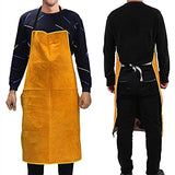 Leather Welding Apron For Men Work Apron 39.37”×25.59” Heat&Flame-Resistant Leather Apron Breathable Back Leather Aprons For Men Pure Cowhide Heavy DUOYI
