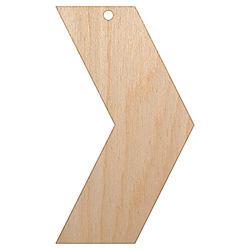 Chevron Arrow Solid Unfinished Craft Wood Holiday Christmas Tree DIY Pre-Drilled Ornament - WoodArtSupply