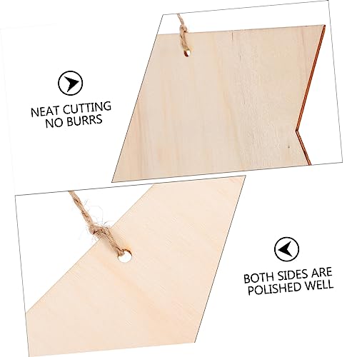 Anneome 4pcs Wooden Sign Unfinished Hanging Sign Unfinished Hanging Wood Plaque Sign for Front Door Blank Wooden Plaques Unfinished Blank Plaques DIY Anneome