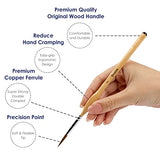 Grabie Paint Brush Set, Miniature Detail, 11 Pcs for Oil, Acrylic, Watercolor and Gouache, Nylon Hair Paint Brush With Natural Wood Handle, Great for Grabie