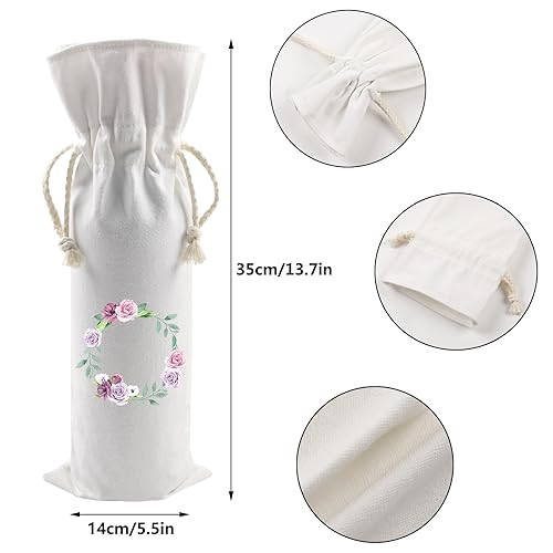 OKBA 5 PCS Sublimation wine gift bag blank, Canvas wine bottle bag with drawstring, Suitable for sublimation, screen printing, DIY graffiti - WoodArtSupply