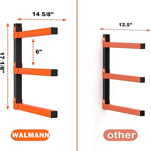 WALMANN Lumber Storage Rack for Garage, Wall Mount Heavy Duty Lumber Rack, Overhead Wood Storage Rack for Woodworking Shop(2 Pairs) - WoodArtSupply