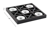 Deco 79 Wood Tic Tac Toe Game Set with White Os, 14" x 14" x 2", Black Deco 79
