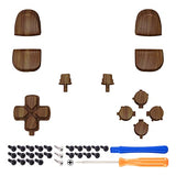 eXtremeRate Replacement D-pad R1 L1 R2 L2 Triggers Share Options Face Buttons, Wood Grain Patterned Full Set Buttons Compatible with ps5 Controller eXtremeRate