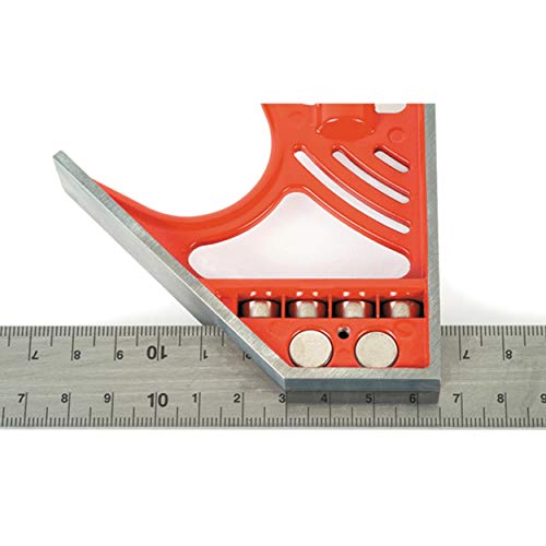 Kapro - 325M Magnetic Lock Combination Square - with 5 Finely Milled Sides - Features Stainless Steel Scribe, Easy to Read Vial + Belt Holster - KAPRO