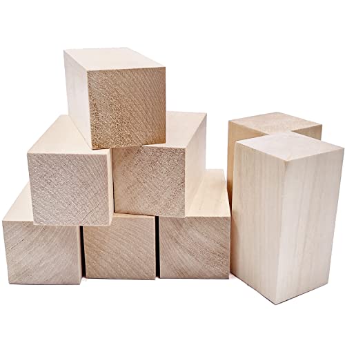 Thiecoc 8 Pcs Basswood for Carving 4x2x2 Inch Basswood for Wood Carving Wood Craft Wood Blocks for Whittling Wood Thiecoc