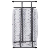 SUPER DEAL 2.5 Foot Plastic Folding Table, Indoor Outdoor Portable Heavy Duty Adjustable Height Kitchen or Camping Barbecues Picnic Party Table, SUPER DEAL