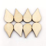 Artibetter 200PCS Drop Wooden Slices Unfinished Wood Pieces DIY Wood Embellishments Ornaments-15x10mm ARTIBETTER