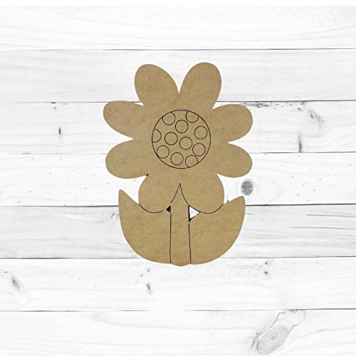 Polka-Dot Daisy, Engraved Shape MDF Wooden Craft, Unfinished Craft, DIY Craft Art, Build-A-Cross Build-A-Cross