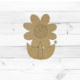 Polka-Dot Daisy, Engraved Shape MDF Wooden Craft, Unfinished Craft, DIY Craft Art, Build-A-Cross Build-A-Cross