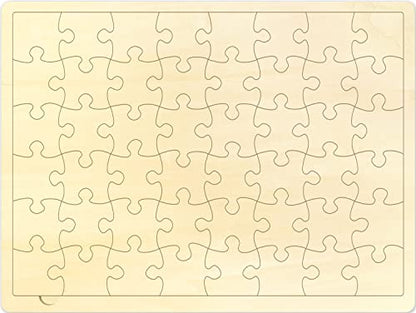 48 Piece Blank Puzzle with Puzzle Tray to Draw on, Each Piece is Unique, Custom Puzzle 14.2x10.6 Inches for Crafts & DIY, Make Your Own Wooden Jigsaw - WoodArtSupply