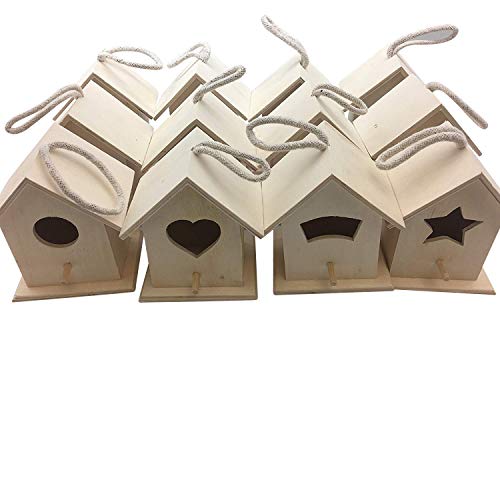 Oojami Design Your Own Wooden Birdhouses 12 Bird House Bulk (Modern) - WoodArtSupply