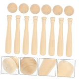 Abaodam 60 Pcs Mini Baseball Unfinished Wooden Toy Unfinished Wooden Baseball Bats Unfinished Wood Baseball Abaodam