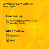 3M GoggleGear 500 Series GG501SGAF, Clear Scotchgard Anti-fog lens 3M