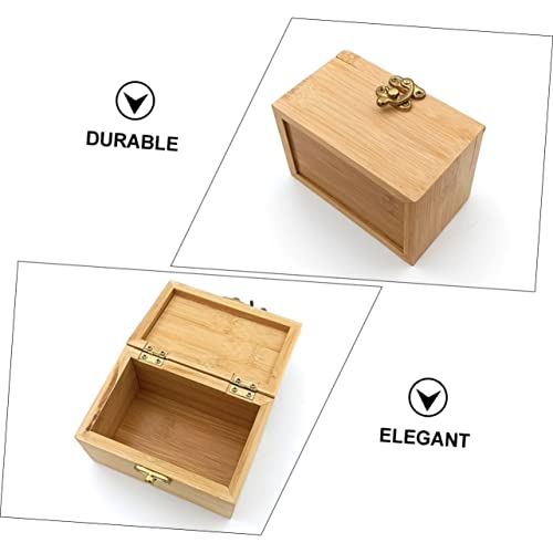 Holibanna 1pc Box Wooden Storage Box Makeup Organizers Jewelry Organizer Necklace Storage Bag Unfinished Girls Ring Holder Wood Watch Display Case Holibanna