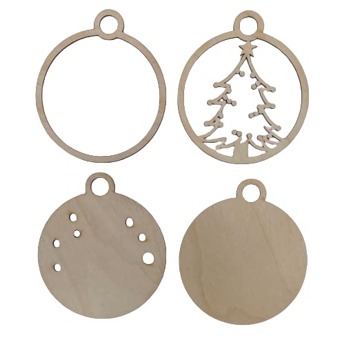 Christmas Tree Door Sign 4 Pieces Laser Cut Out Unfinished RND69 The Wood Shape Store
