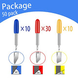 50 Pcs Replacement Blades Compatible with Explore Air /Air2/Air 3 /Maker/Maker 3 Cutting Machines - 10PCS Fine Point Blade, 30PCS Standard Blades and AUNKZL