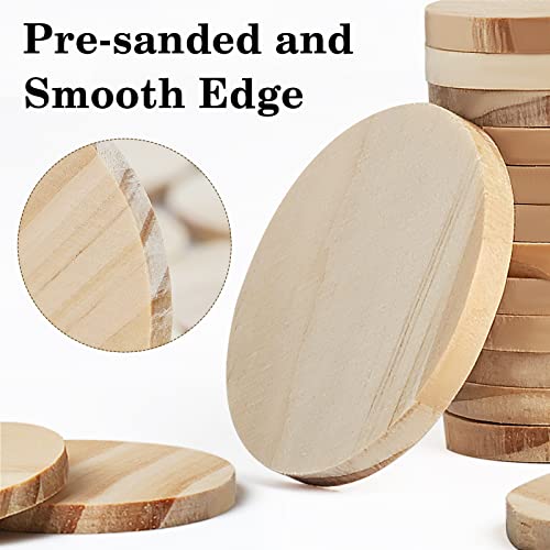 2 Inch 50 Pieces Wood Circles, GOH DODD Small Round Discs Unfinished Slices Blank Wooden Ornaments for DIY Crafts, School Projects, Decorations GOH DODD